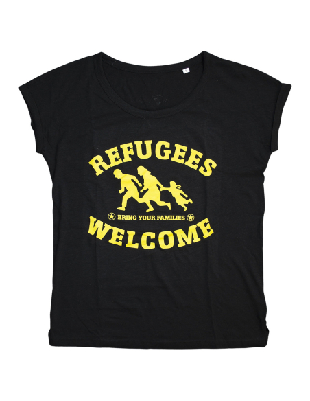 Refugees Welcome - T-Shirt fitted - Black