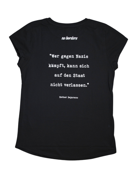 Wer gegen Nazis kämpft... - No Borders - T-Shirt tailliert -