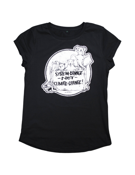 System Change Not Climate Change - No Borders - T-Shirt fitted