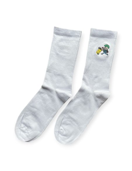 Riot Pigs - Socken - Sticklogo - Weiß Riot Pigs - Socken - Sticklogo - Weiß