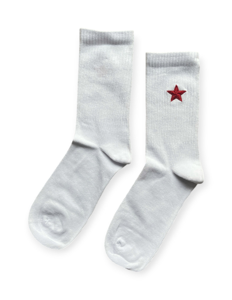 Red Star - Socken - Sticklogo - Weiß Red Star - Socken - Sticklogo - Weiß