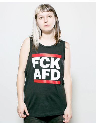 FCK AfD - Tanktop - No Borders - Schwarz