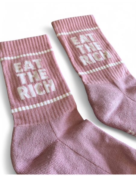 Eat the Rich - No Borders - Socken - Rosa/Weiß Eat the Rich - No Borders - Socken - Rosa/Weiß