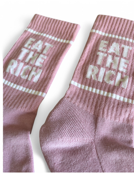 Eat the Rich - No Borders - Socken - Rosa/Weiß Eat the Rich - No Borders - Socken - Rosa/Weiß
