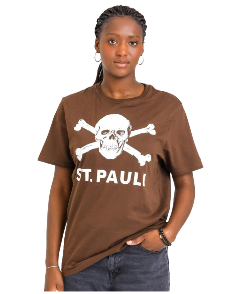 St. Pauli - T-Shirt - Totenkopf - Braun St. Pauli - T-Shirt - Totenkopf - Braun
