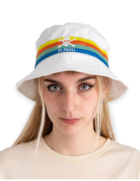 St. Pauli - Fischerhut - Rainbow/White