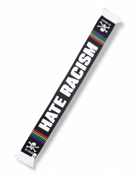Seidenschal - Love St. Pauli Hate Racism - Schwarz - Rückseite Seidenschal - Love St. Pauli Hate Racism - Schwarz - Rückseite