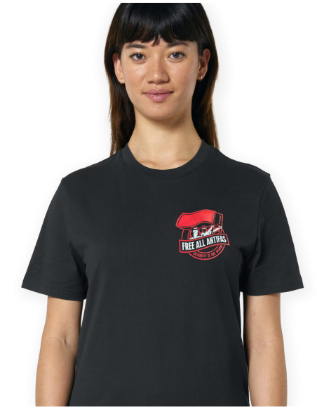 Soli-T-Shirt - Free All Antifa - Pocket - Schwarz - Back