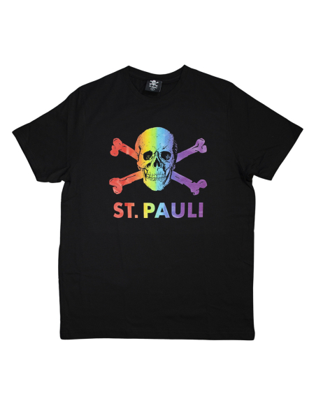 St. Pauli - T-Shirt - Skull Rainbow - Black