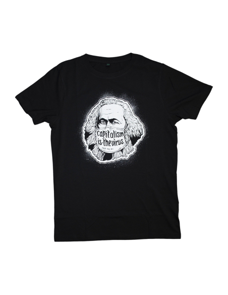 Capitalism Is The Virus - No Borders - T-Shirt - Black