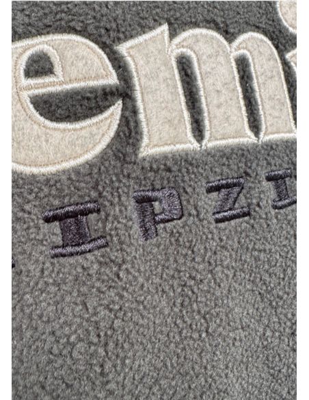 bsg chemie leipzig- fleece zipper - gray - detail