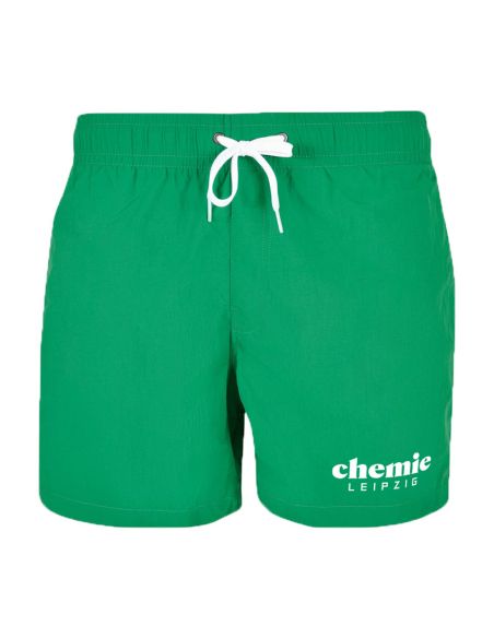 bsg chemie leipzig - swimming shorts - chemie - embroidered logo - green - front