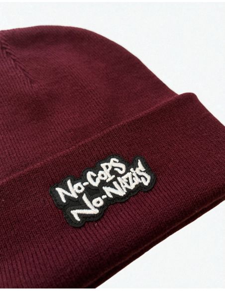 ncnn-mob-action-beanie-patch-burgundy-detail