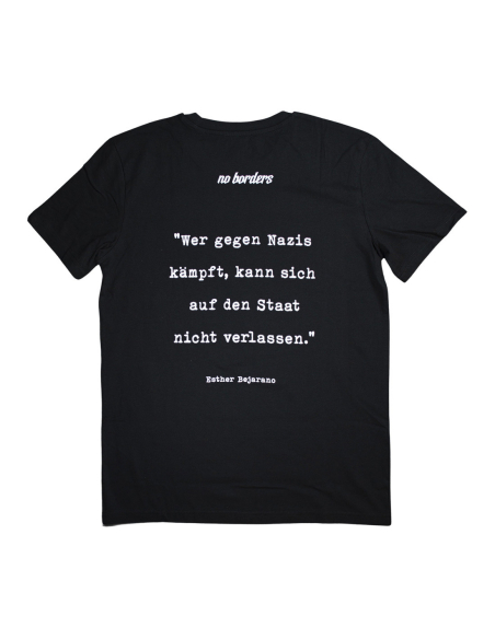 Wer gegen Nazis kämpft... - No Borders - T-Shirt - Black