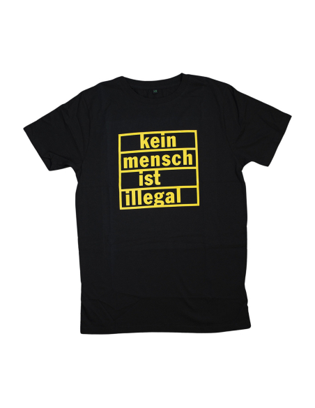 Kein Mensch ist illegal - No Borders - T-Shirt - Black/Yellow
