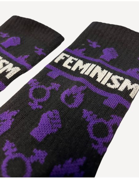 Feminism - No Borders - Socken - Schwarz - Detail