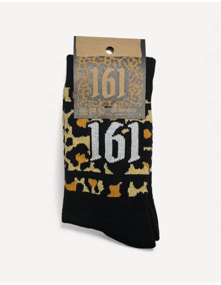 161 Leo - Socken - Schwarz - No Borders - Etikett 161 Leo - Socken - Schwarz - No Borders - Etikett