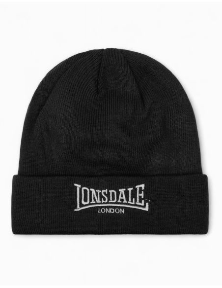 lonsdale-dundee-wintermuetze-sticklogo-schwarz-front
