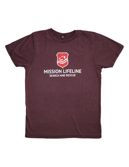 Mission Lifeline - SOLI T-Shirt - Front Print - Burgundy Mission Lifeline - SOLI T-Shirt - Front Print - Burgundy