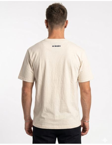 Kein Mensch ist illegal - No Borders - T-Shirt - Natural Raw