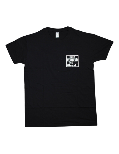 Kein Mensch ist illegal - No Borders - T-Shirt - Pocket Print -